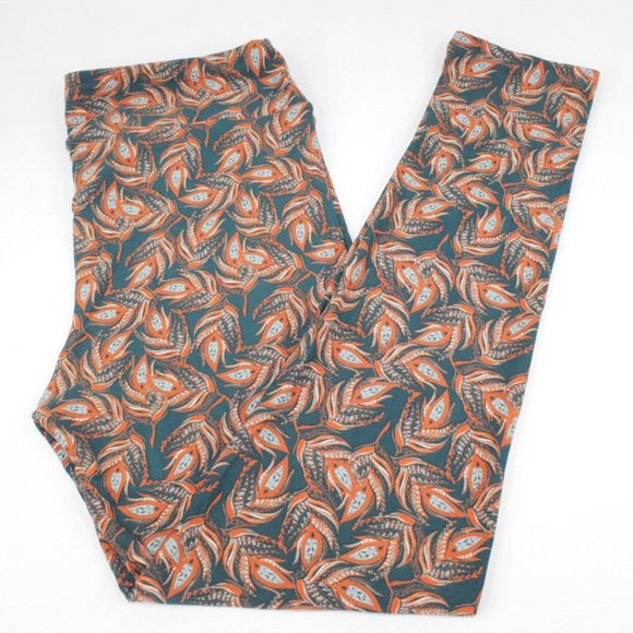LuLaRoe Peacock Feather Pattern Leggings Size TC Tall & Curvy - Picture 1 of 4